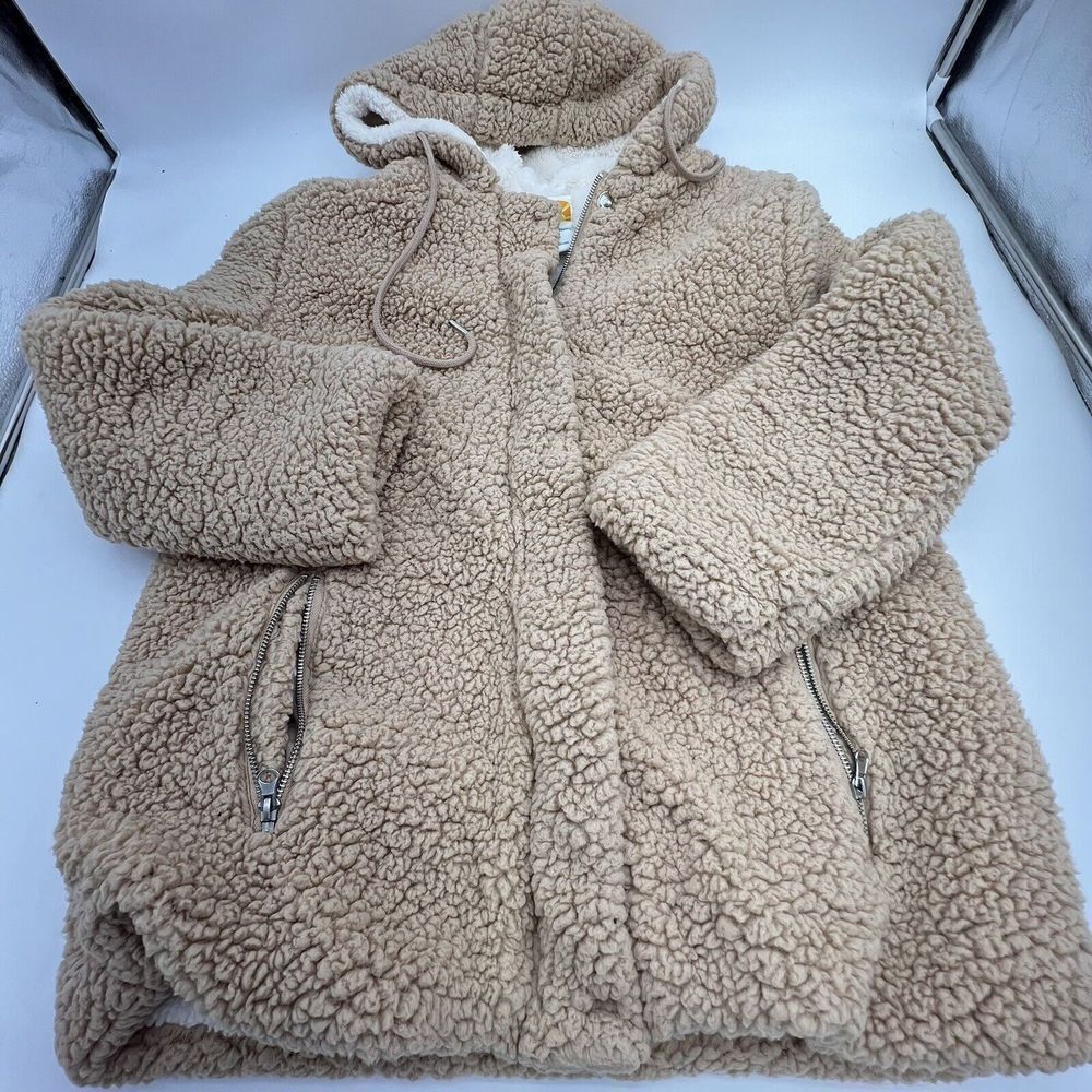C&C California Women's Sherpa Coat Sz L Thick Cozy Oversized Grunge Streetware